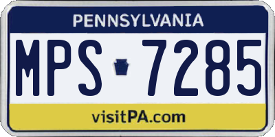PA license plate MPS7285