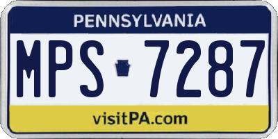 PA license plate MPS7287