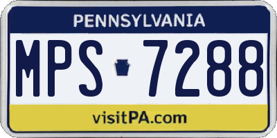 PA license plate MPS7288