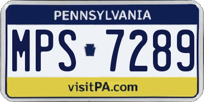 PA license plate MPS7289