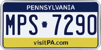 PA license plate MPS7290