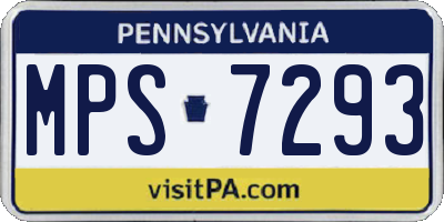 PA license plate MPS7293
