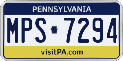 PA license plate MPS7294