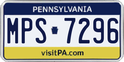 PA license plate MPS7296