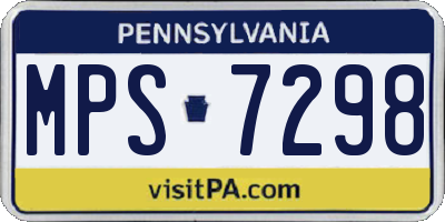 PA license plate MPS7298