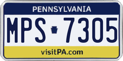 PA license plate MPS7305