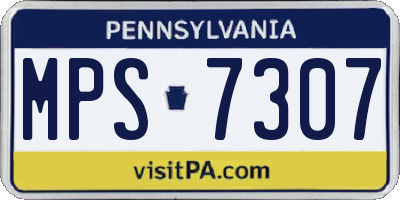 PA license plate MPS7307