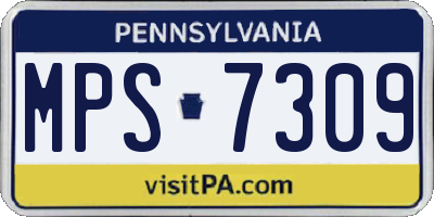 PA license plate MPS7309