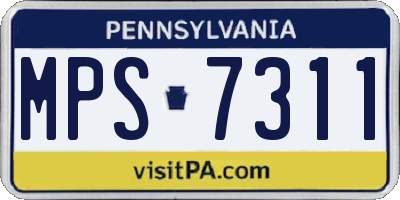 PA license plate MPS7311