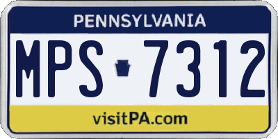 PA license plate MPS7312