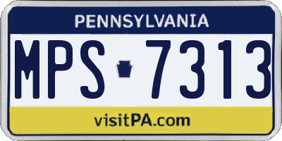 PA license plate MPS7313