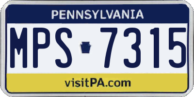 PA license plate MPS7315