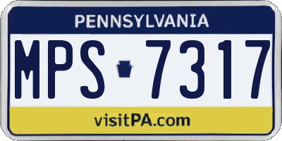 PA license plate MPS7317
