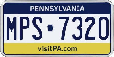 PA license plate MPS7320