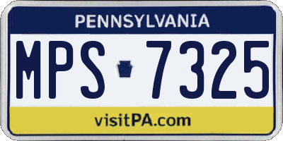 PA license plate MPS7325