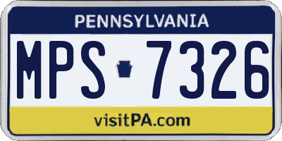 PA license plate MPS7326
