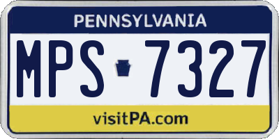 PA license plate MPS7327