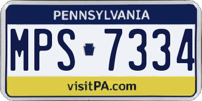 PA license plate MPS7334