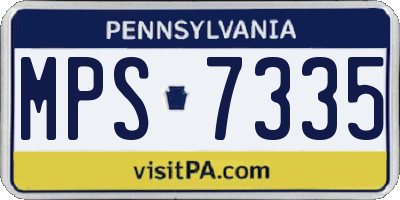 PA license plate MPS7335