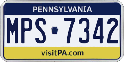 PA license plate MPS7342