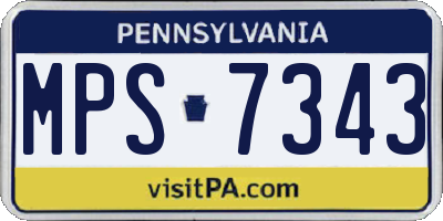 PA license plate MPS7343