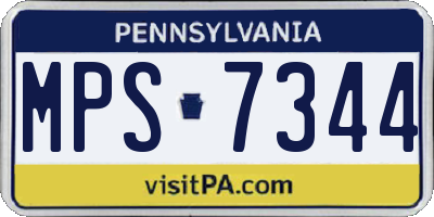 PA license plate MPS7344
