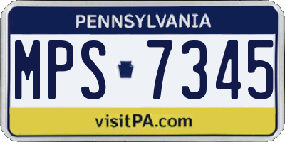 PA license plate MPS7345