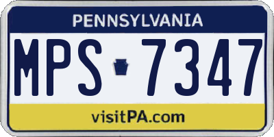 PA license plate MPS7347