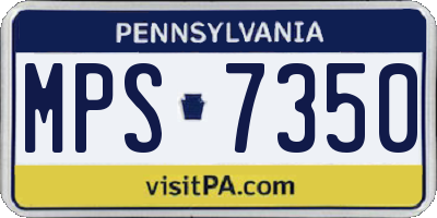 PA license plate MPS7350