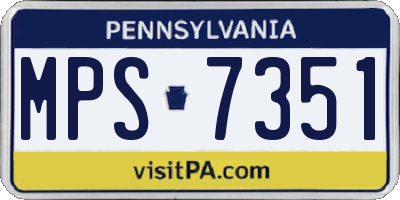 PA license plate MPS7351