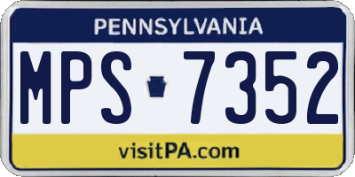 PA license plate MPS7352