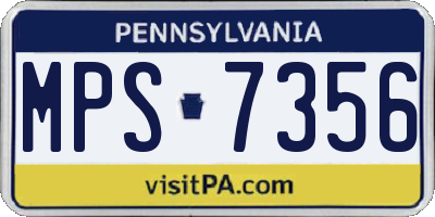 PA license plate MPS7356
