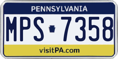 PA license plate MPS7358