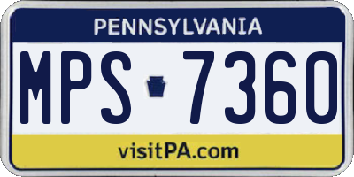 PA license plate MPS7360
