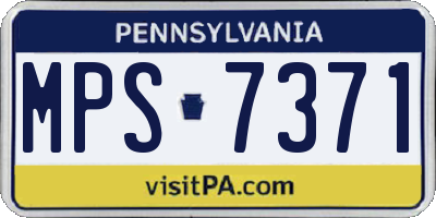 PA license plate MPS7371