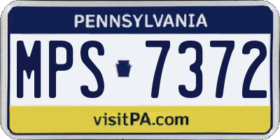 PA license plate MPS7372