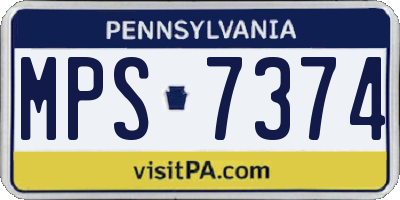 PA license plate MPS7374