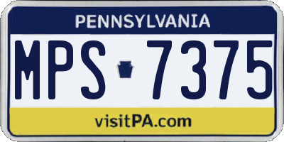 PA license plate MPS7375