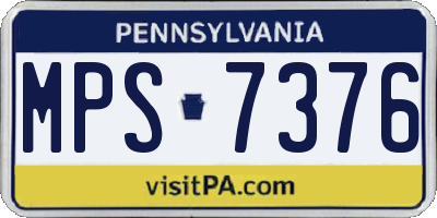 PA license plate MPS7376