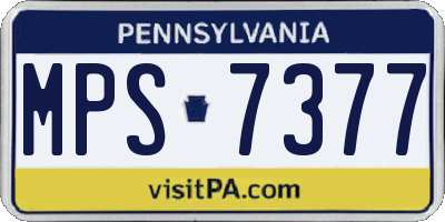 PA license plate MPS7377