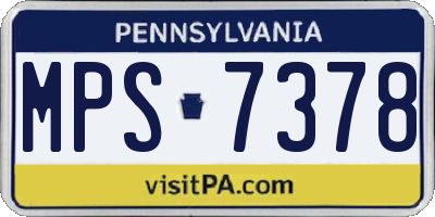 PA license plate MPS7378