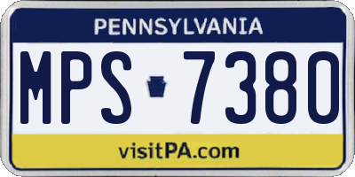 PA license plate MPS7380
