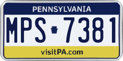 PA license plate MPS7381