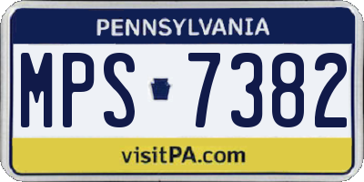 PA license plate MPS7382