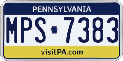 PA license plate MPS7383
