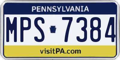 PA license plate MPS7384