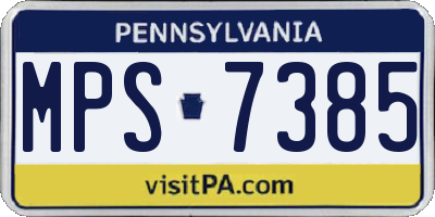 PA license plate MPS7385