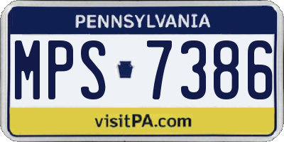 PA license plate MPS7386