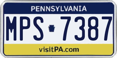 PA license plate MPS7387