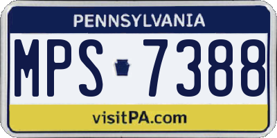 PA license plate MPS7388